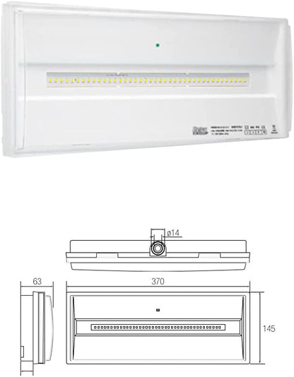 relco Lampada emergenza 40 LED Venere 24watt IP42 SE 1h (3h) [Classe di efficienza energetica A++] 820097