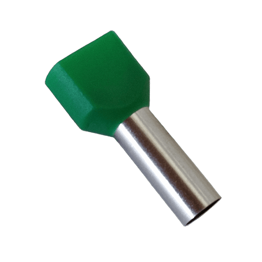 Puntalini / Capicorda a Bussola Doppi 2x10 mm² TE10-14 Verde (Conf. 100 pz) - ELMARK
