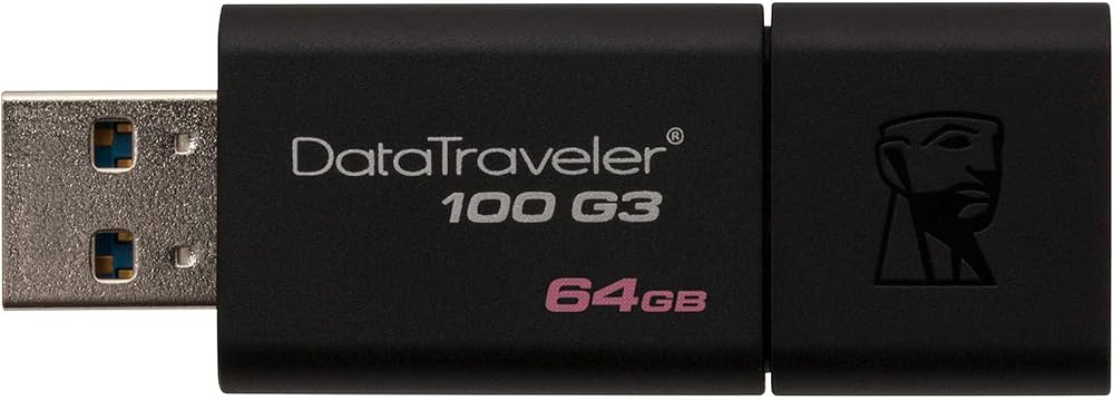 Chiavetta USB 3.0 Kingston DataTraveler 100 G3 (DT100G3) - Nera