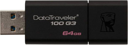 Chiavetta USB 3.0 Kingston DataTraveler 100 G3 (DT100G3) - Nera