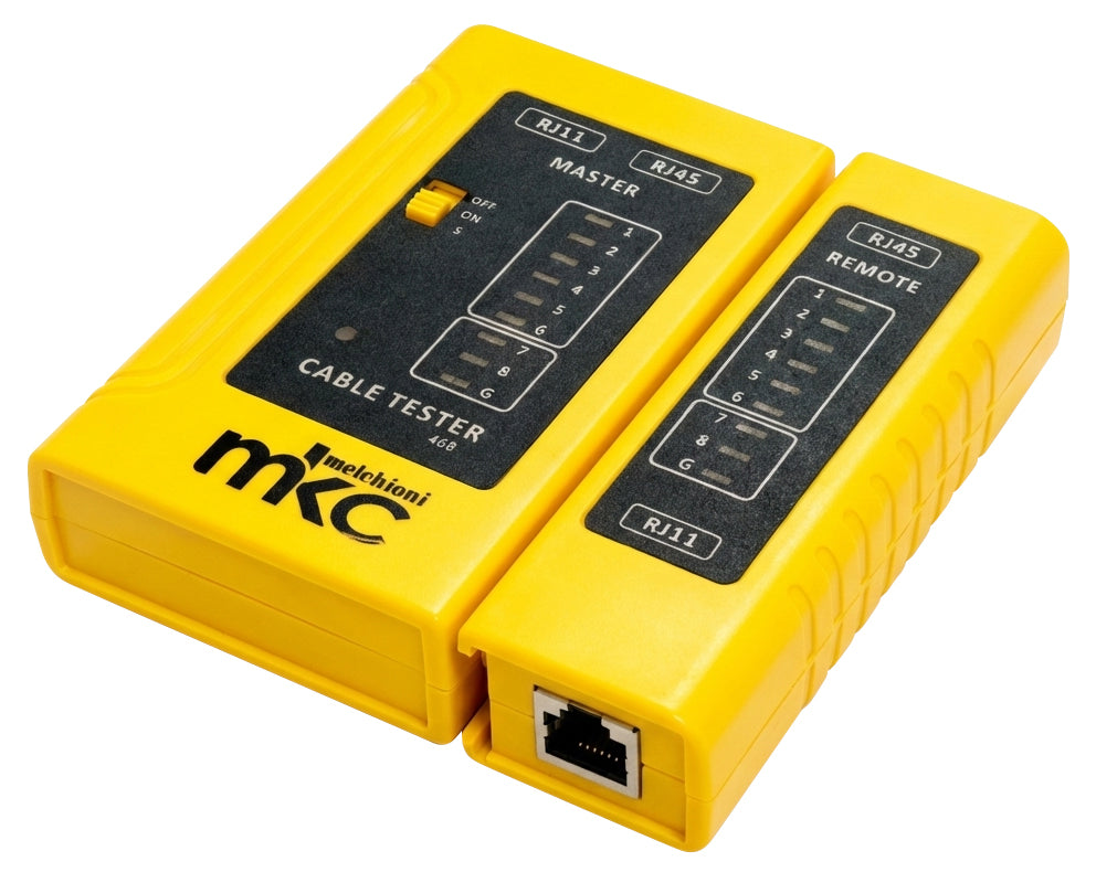 Tester di Rete LAN per Cavi RJ45, RJ11 e RJ12 - Melchioni MKCT450