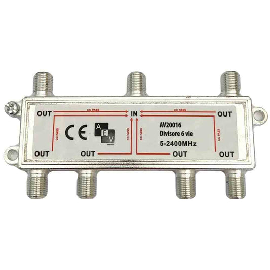 Partitore Induttivo TV/SAT 6 Uscite 5-2400 MHz AEV AV20016