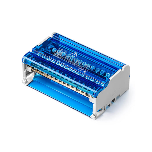 Morsettiera di Distribuzione ELMARK 125A per Guida DIN | Quadripolare | 6 Moduli 4x15 fori