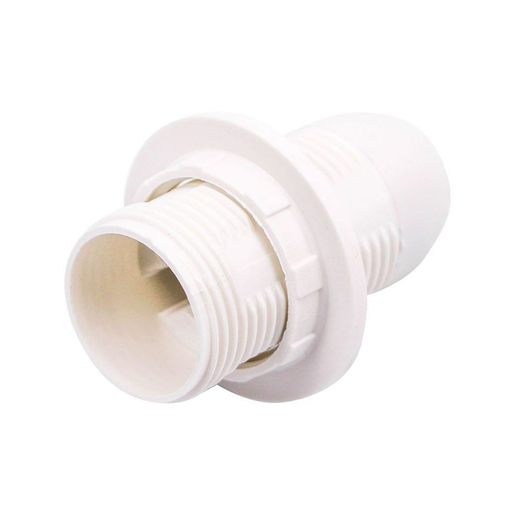 |v-tac | 8751 | portalampade in plastica filettato con ghiera colore bianco  attacco | E14 |