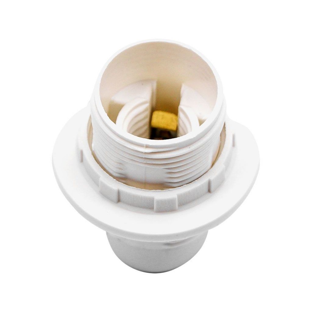 |v-tac | 8751 | portalampade in plastica filettato con ghiera colore bianco  attacco | E14 |