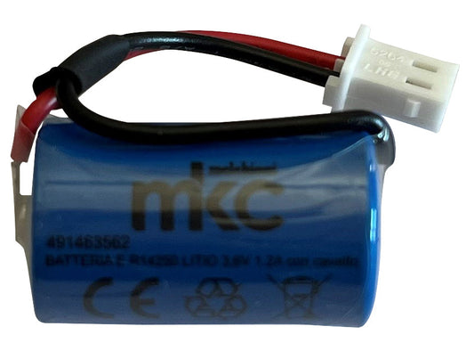 Batteria al Litio ER14250 3.6V con Connettore Molex - 1/2 AA 1200mAh - Ricambio per Sensori Allarme e PLC