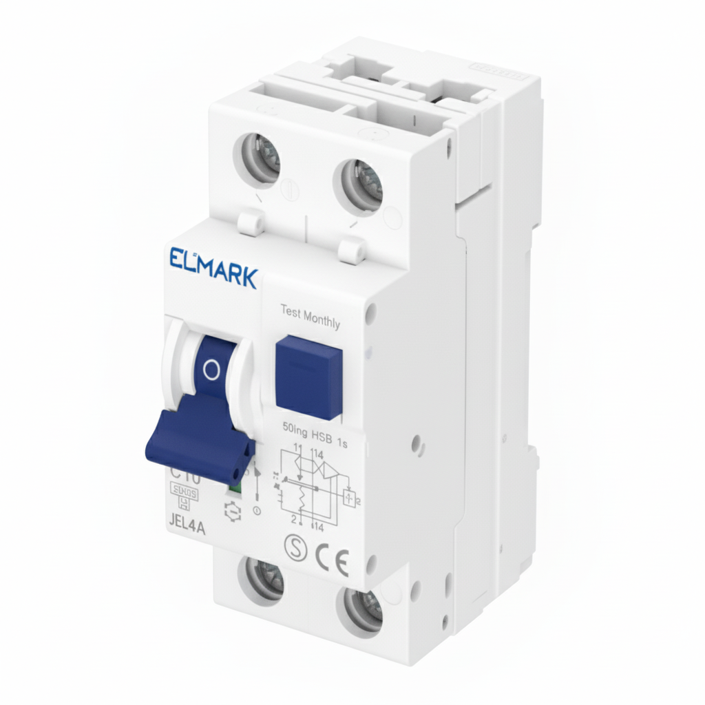 Magnetotermico Differenziale (RCBO) JEL4A 2P 10A 30mA 6kA Classe A Elmark 40211A