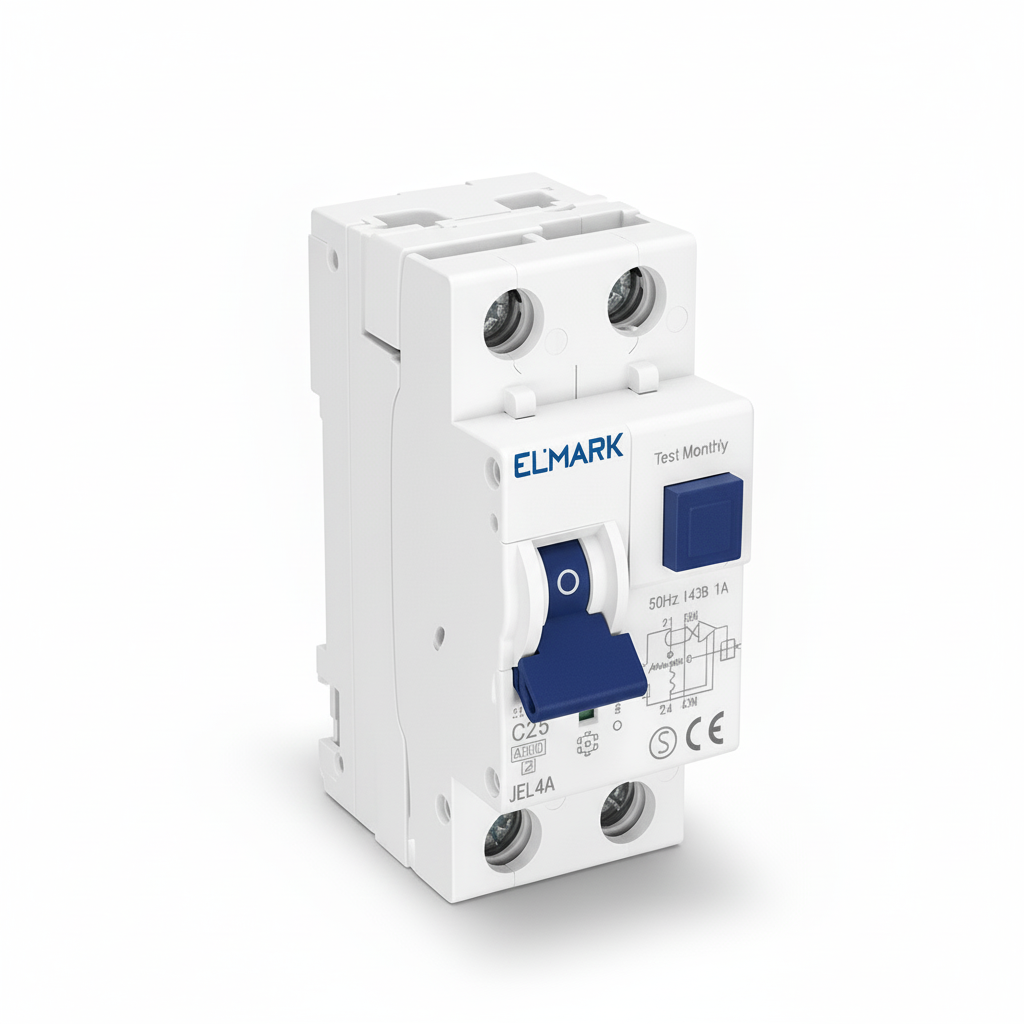 Magnetotermico Differenziale (RCBO) JEL4A 2P 25A 30mA 6kA Classe A Elmark 40240A