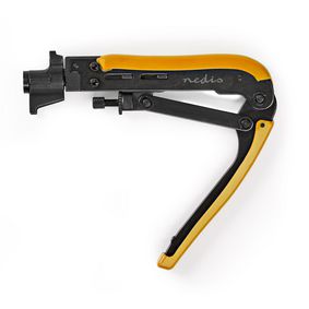 crimpatrice connettori F su cavi RG58, RG59, RG6, RG7 e RG 11  Cavo dell'antenna - Pinza a crimpare - Giallo/Nero - ABS/Acciaio
