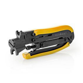 crimpatrice connettori F su cavi RG58, RG59, RG6, RG7 e RG 11  Cavo dell'antenna - Pinza a crimpare - Giallo/Nero - ABS/Acciaio