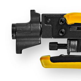 crimpatrice connettori F su cavi RG58, RG59, RG6, RG7 e RG 11  Cavo dell'antenna - Pinza a crimpare - Giallo/Nero - ABS/Acciaio