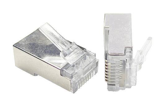 20 Connettori RJ45 Cat6 FTP Passanti per Cavo di Rete Schermato - Sistema Easy-Pass Professionale