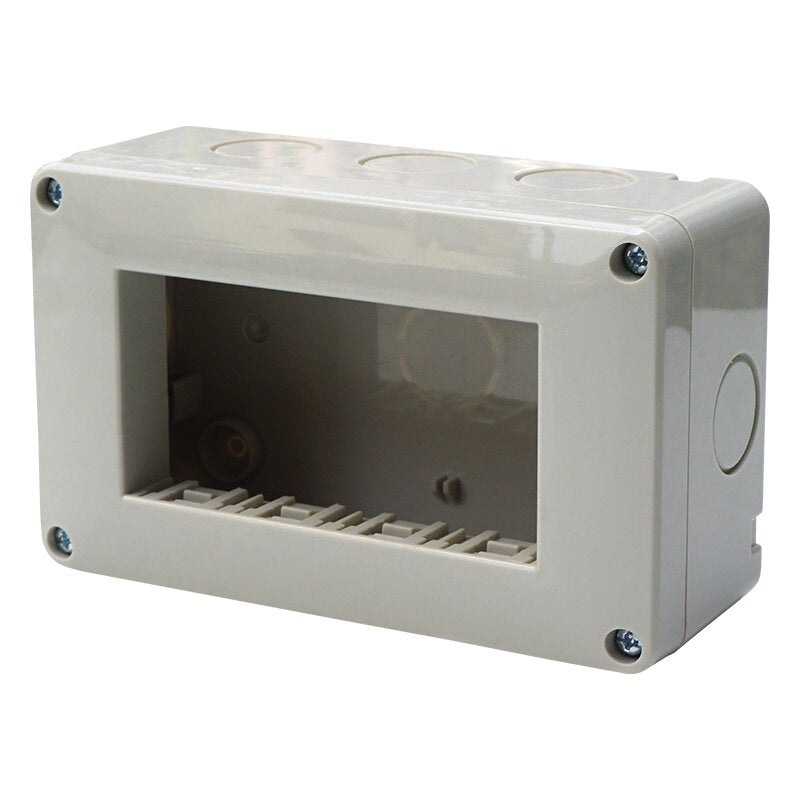 SUPPORTO SCATOLA ESTERNO  IP40 4 POSTI GRIGIO CHIARO COMPATIBILE VIMAR PLANA | ETTROIT | EV2504