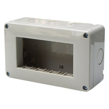 SUPPORTO SCATOLA ESTERNO  IP40 4 POSTI GRIGIO CHIARO COMPATIBILE VIMAR PLANA | ETTROIT | EV2504