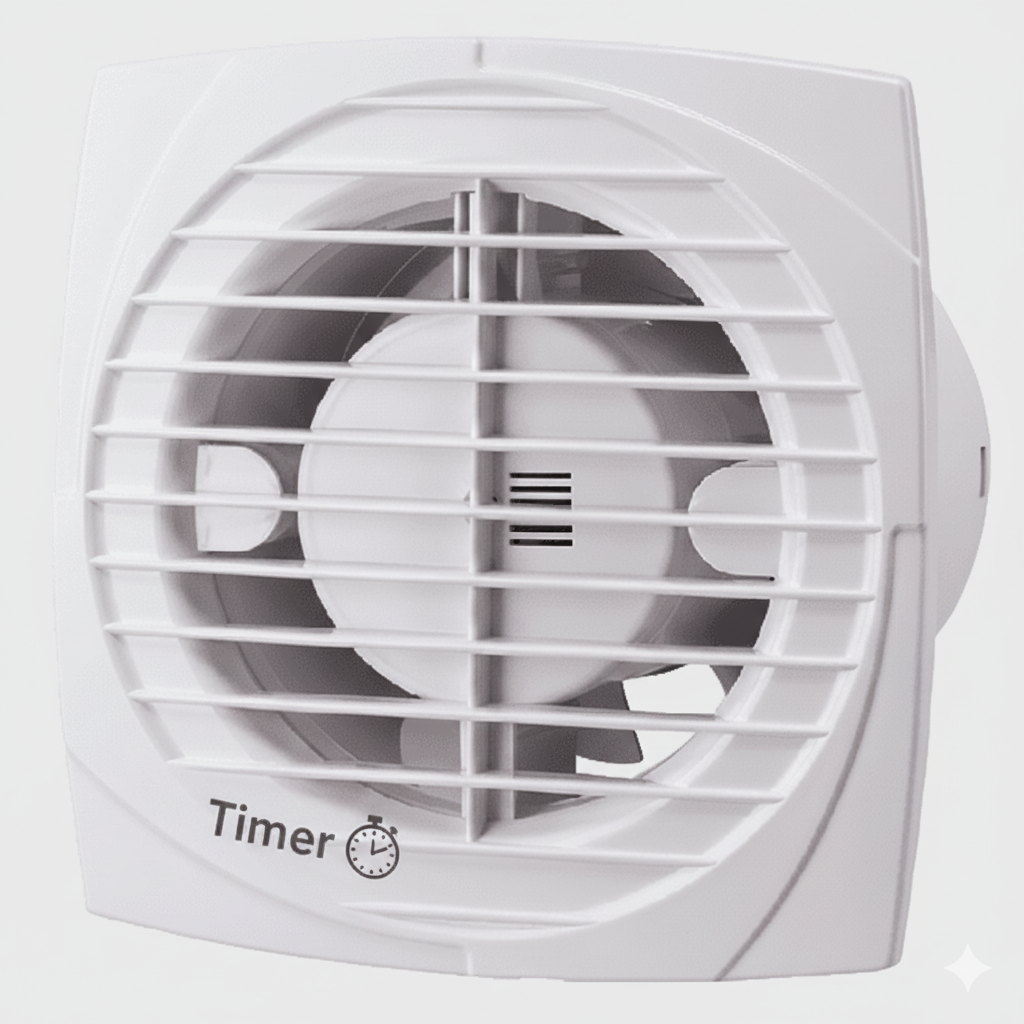 Aspiratore da Bagno Ø100mm con Timer e Valvola Anti-Ritorno (Modello AF100VT)