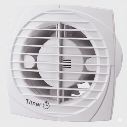 Aspiratore da Bagno Ø100mm con Timer e Valvola Anti-Ritorno (Modello AF100VT)