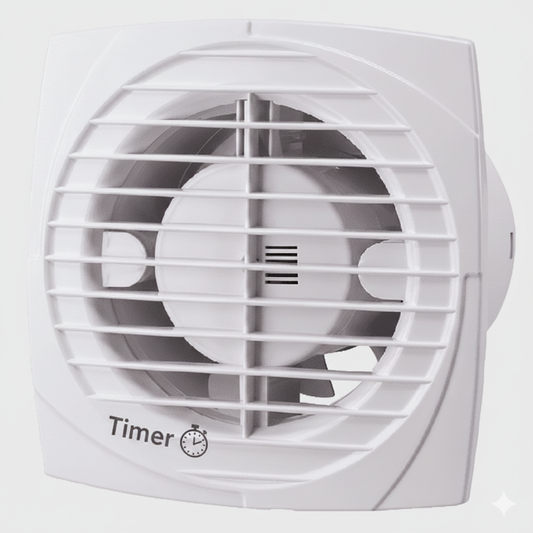 Aspiratore da Bagno Ø100mm con Timer e Valvola Anti-Ritorno (Modello AF100VT)