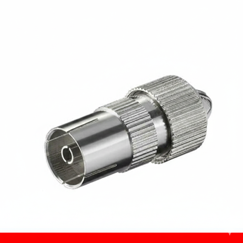 Set 5 Pezzi Presa Antenna TV Maschio 9.5mm - Metallica in Ottone Nichelato - 75 Ohm