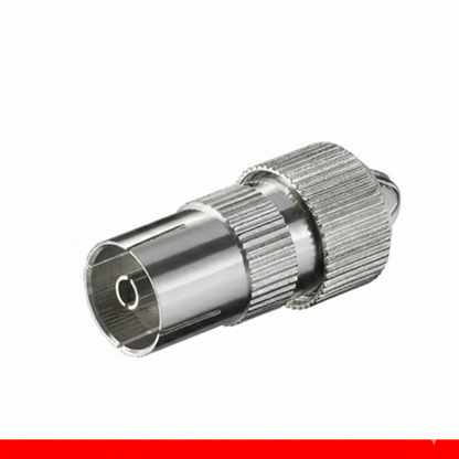 Set 5 Pezzi Presa Antenna TV Maschio 9.5mm - Metallica in Ottone Nichelato - 75 Ohm