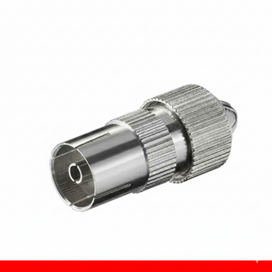 Set 5 Pezzi Presa Antenna TV Maschio 9.5mm - Metallica in Ottone Nichelato - 75 Ohm