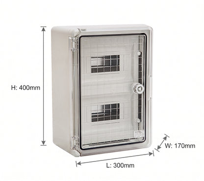 Centralino Elettrico Stagno 24 Moduli IP65 con Porta Trasparente - ELMARK