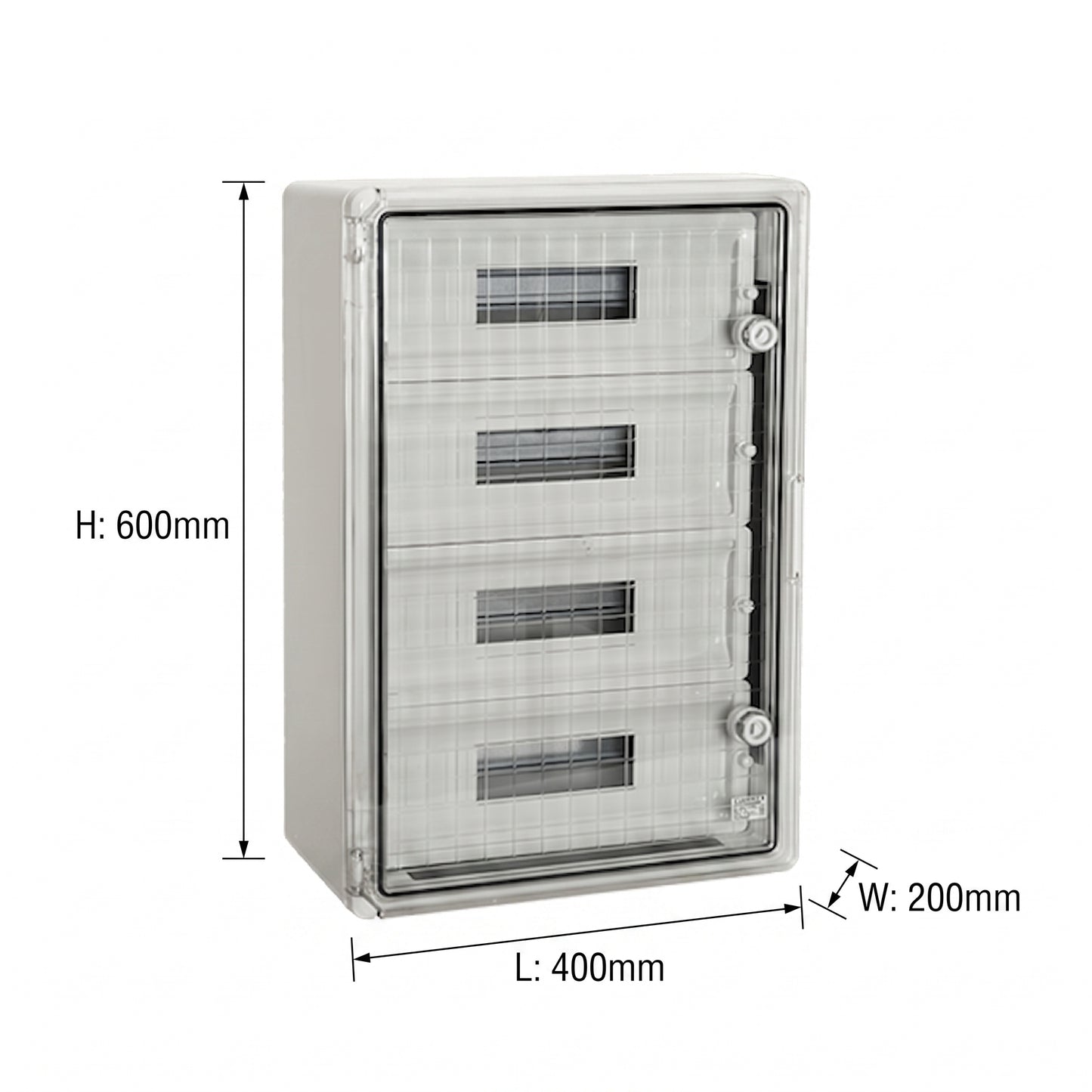 Centralino Elettrico Stagno in Plastica 60 Moduli IP65 con Porta Trasparente - ELMARK