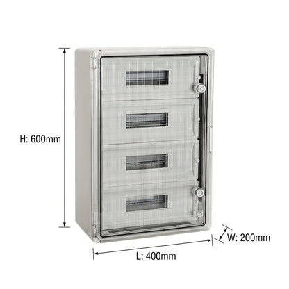 Centralino Elettrico Stagno in Plastica 60 Moduli IP65 con Porta Trasparente - ELMARK