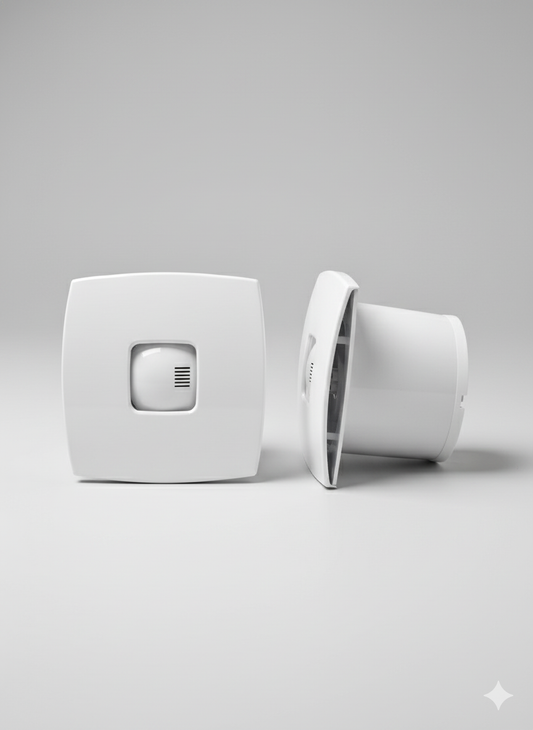 Aspiratore / Ventilatore Estrattore SILENT per Bagno Ø100mm con Valvola Antiritorno - Basso Consumo - Bianco