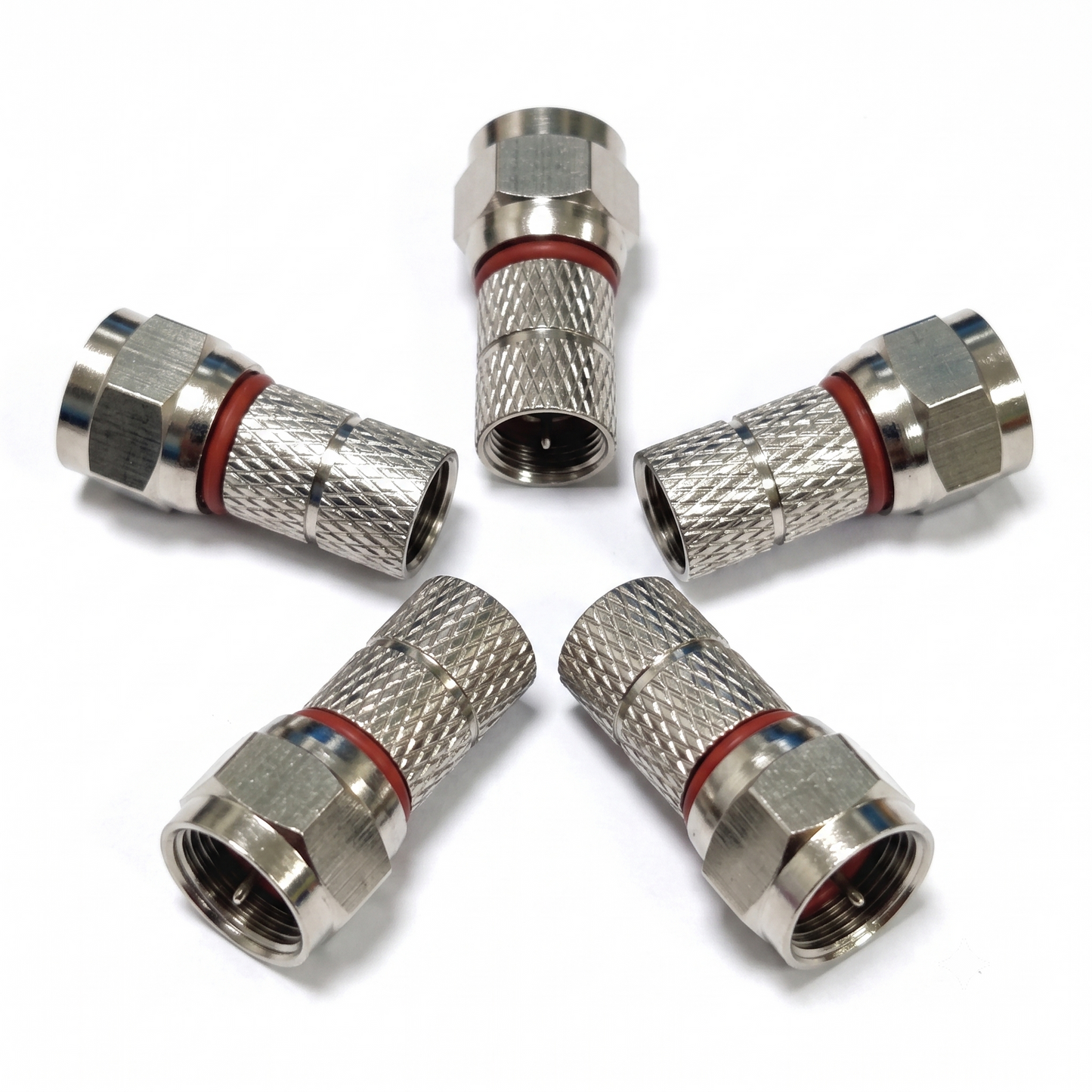 Connettore F Doppio O-Ring Professionale 5mm - Confezione 5 pz
