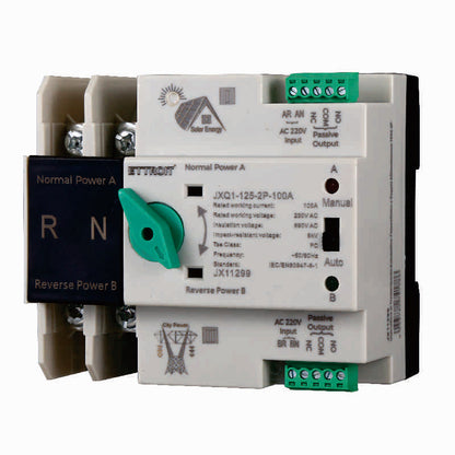 Interruttore ATS Trasferimento Automatico Doppia Alimentazione 100A 2P – Fotovoltaico