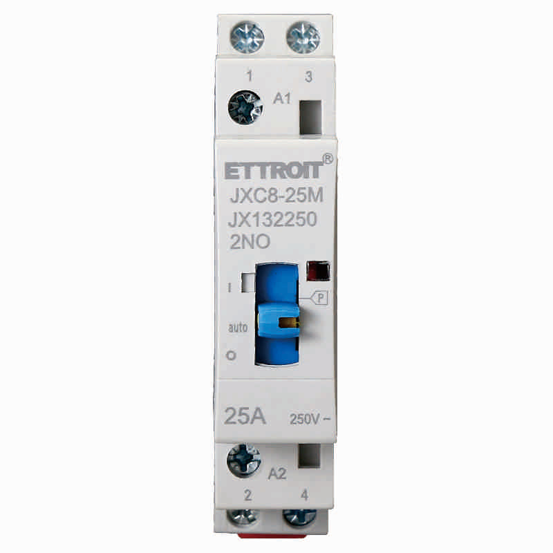 Ettroit Contattore AC Domestico 2P 25A 220v 50hz AC su Guida DIN con Interruttore di Controllo Manuale (2NO) | JX132250