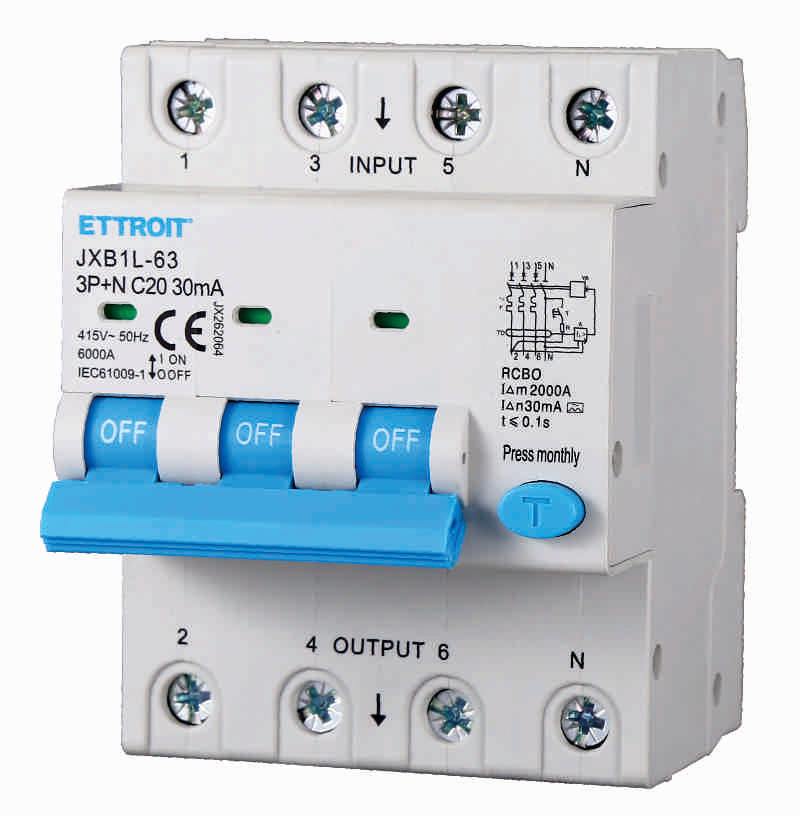 Magnetotermico Differenziale 3P+N 20A 30mA 380V 6KA Classe A Ettroit - JX262064