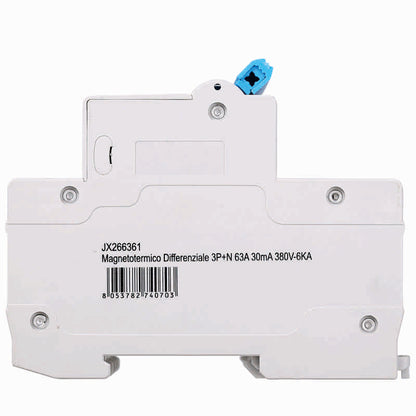 Ettroit Magnetotermico Differenziale 3P+N 63A 30mA 380V-6KA | JX266361