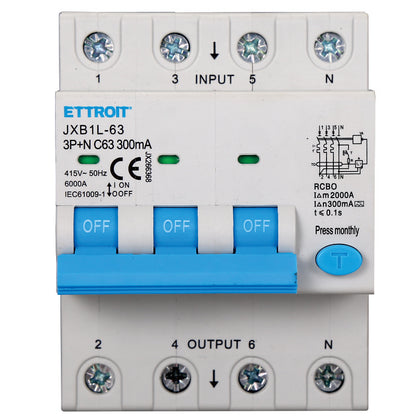 Magnetotermico Differenziale 3P+N 63A 300mA 380V 6KA Classe A Ettroit - JX266368