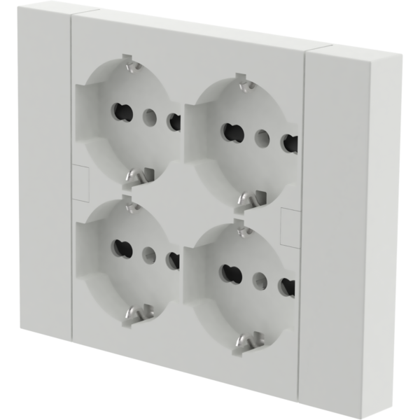 Multipresa da Muro Quadra per Scatola 503 (4 Prese Universali P40) Bianca - Electraline 22105