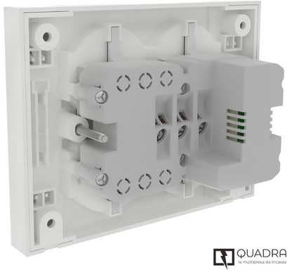Multipresa da Muro per Scatola 503 (4 Schuko + 2 USB) Bianca - Electraline 22107