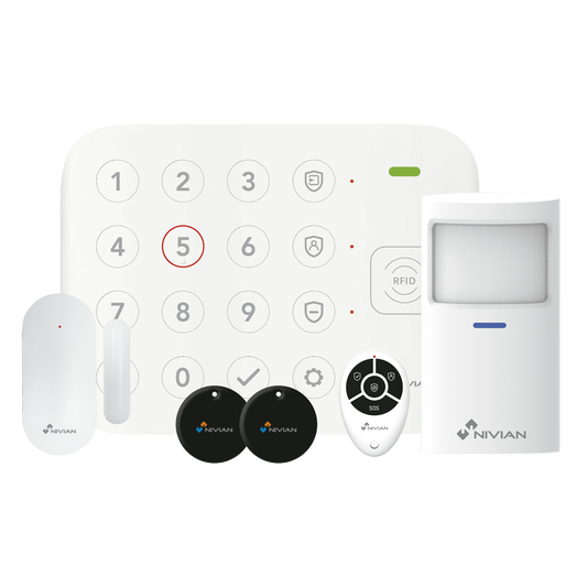 Kit Allarme Wireless WiFi Nivian Smart - Ideale per Casa, Garage, Box e Stanze in Affitto