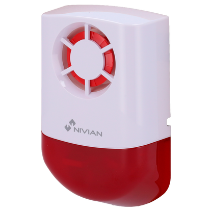 Sirena da Esterno Wireless Nivian Smart - 120 dB - Flash Luminoso e Batteria di Backup