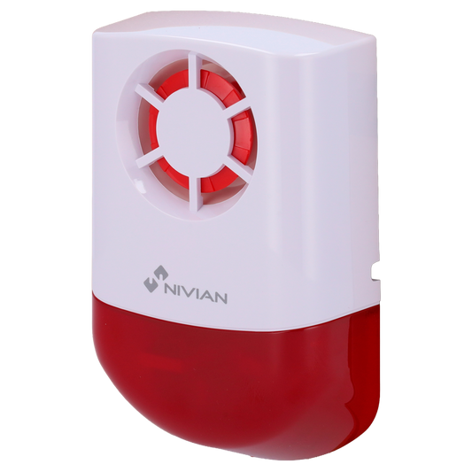 Sirena da Esterno Wireless Nivian Smart - 120 dB - Flash Luminoso e Batteria di Backup