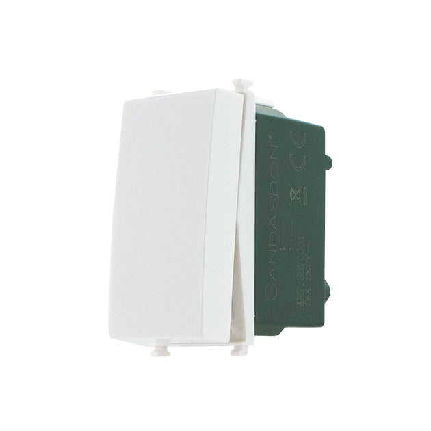 SANDASDON SD70001 Interruttore 1P 16A Unipolare Bianco Compatibile Vimar Plana