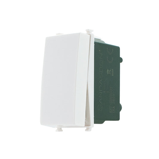 SANDASDON SD70001 Interruttore 1P 16A Unipolare Bianco Compatibile Vimar Plana