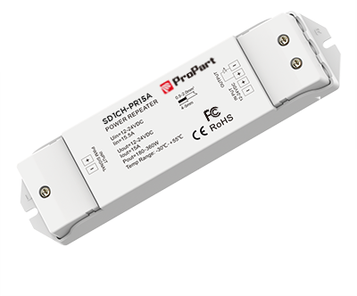SD1CH-PR15A: Amplificatore Monocanale LED per Strisce e Moduli 12-24V