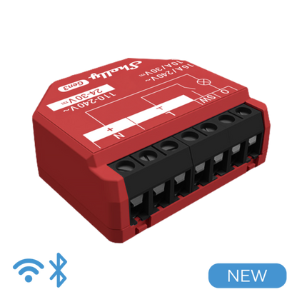 Shelly 1PM Gen3 - Relè Wi-Fi Intelligente 16A con Misurazione Consumi e Bluetooth