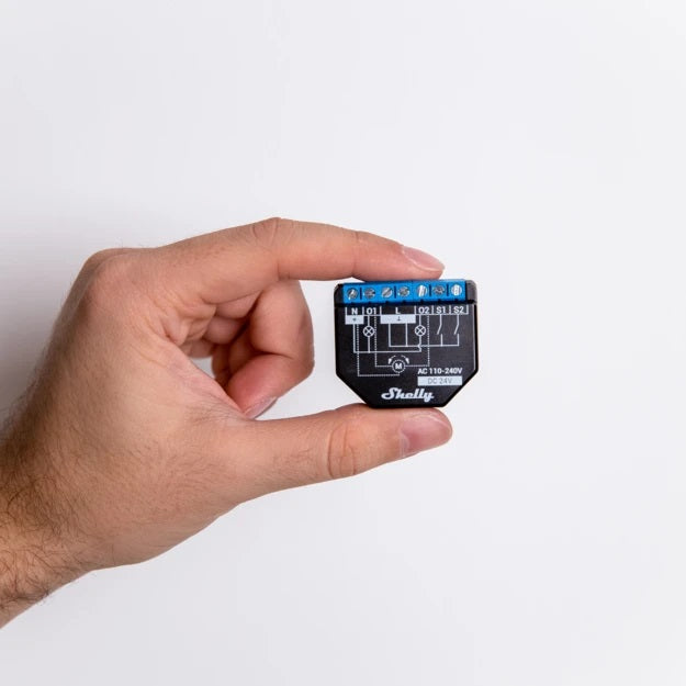 Kit 2 Pezzi Shelly Plus 2PM - Relè Wi-Fi a 2 Canali per Tapparelle e Luci con Misurazione Consumi