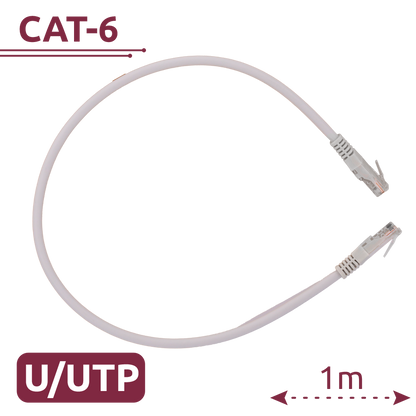 Cavo LAN Patch Ethernet Cat. 6 U/UTP LSZH Bianco - 0.3m - Ideale per Reti Gigabit