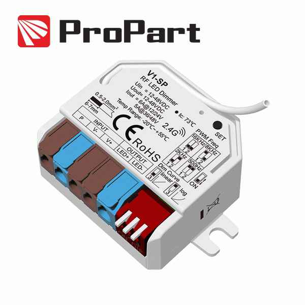 Controller Dimmer LED Monocolore RF 12-48V Push DIM 6A
