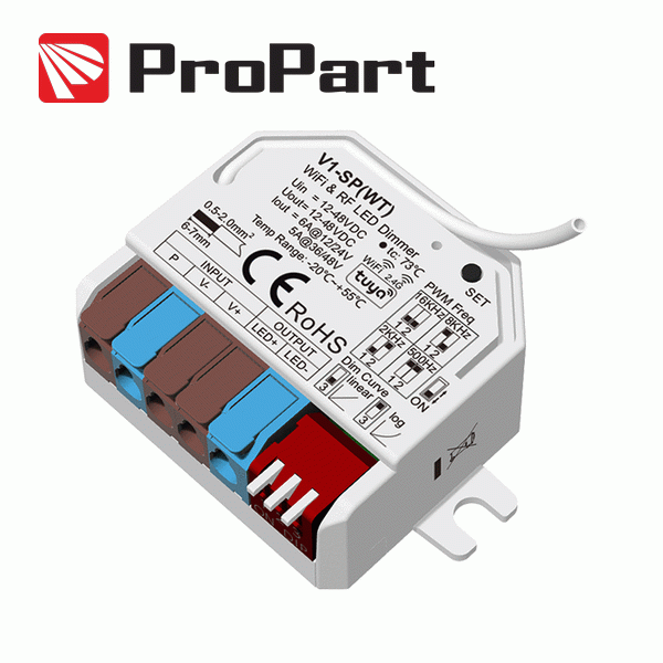 Controller Dimmer LED Monocolore WiFi + RF 12-48V 6A Tuya Smart (Push DIM) - SDVI-SPWT