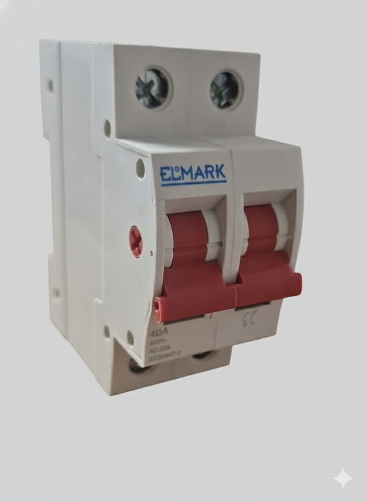 Sezionatore 2P 40A - Interruttore Generale da Quadro DIN (Elmark )