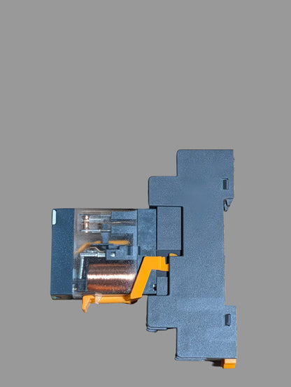 Kit Relè d'Interfaccia 12A (2 Scambi) Completo di Zoccolo Barra DIN - ELMARK EL-14F