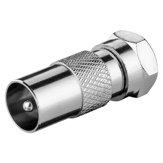 Adattatore F: Spina F – Spina Coassiale con Dado Largo
